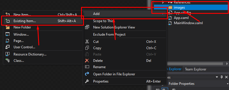 mooict wpf c# save the presents game - how to import images to the new folder made in visual studio