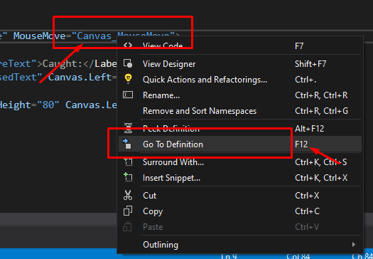 mooict wpf c# save the presents game - adding the mouse move event from xaml to c#