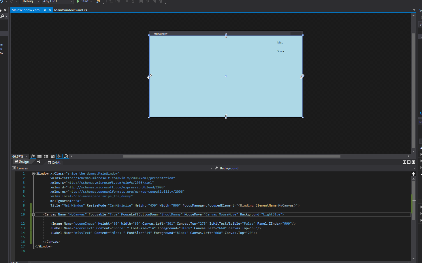 mooict wpf c# sniper the dummy game updated view after xaml code change