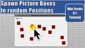 randomly position picture boxes and click to remove them in c# and windows forms application in visual studio tutorial thumbnail